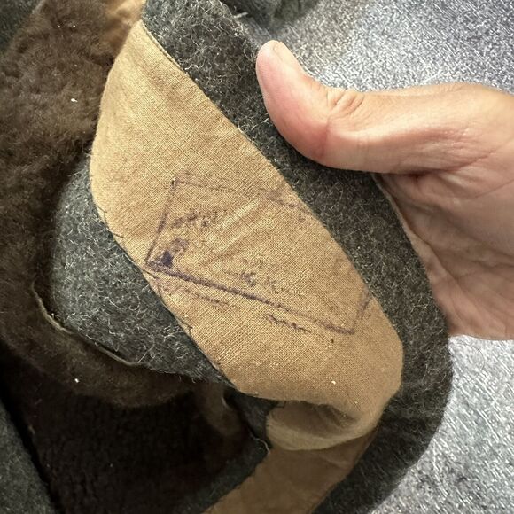 Vintage 1940's WWII Soviet Union USSR Wool Buffalo Fur Lined Field Coat Jacket - Picture 7 of 10